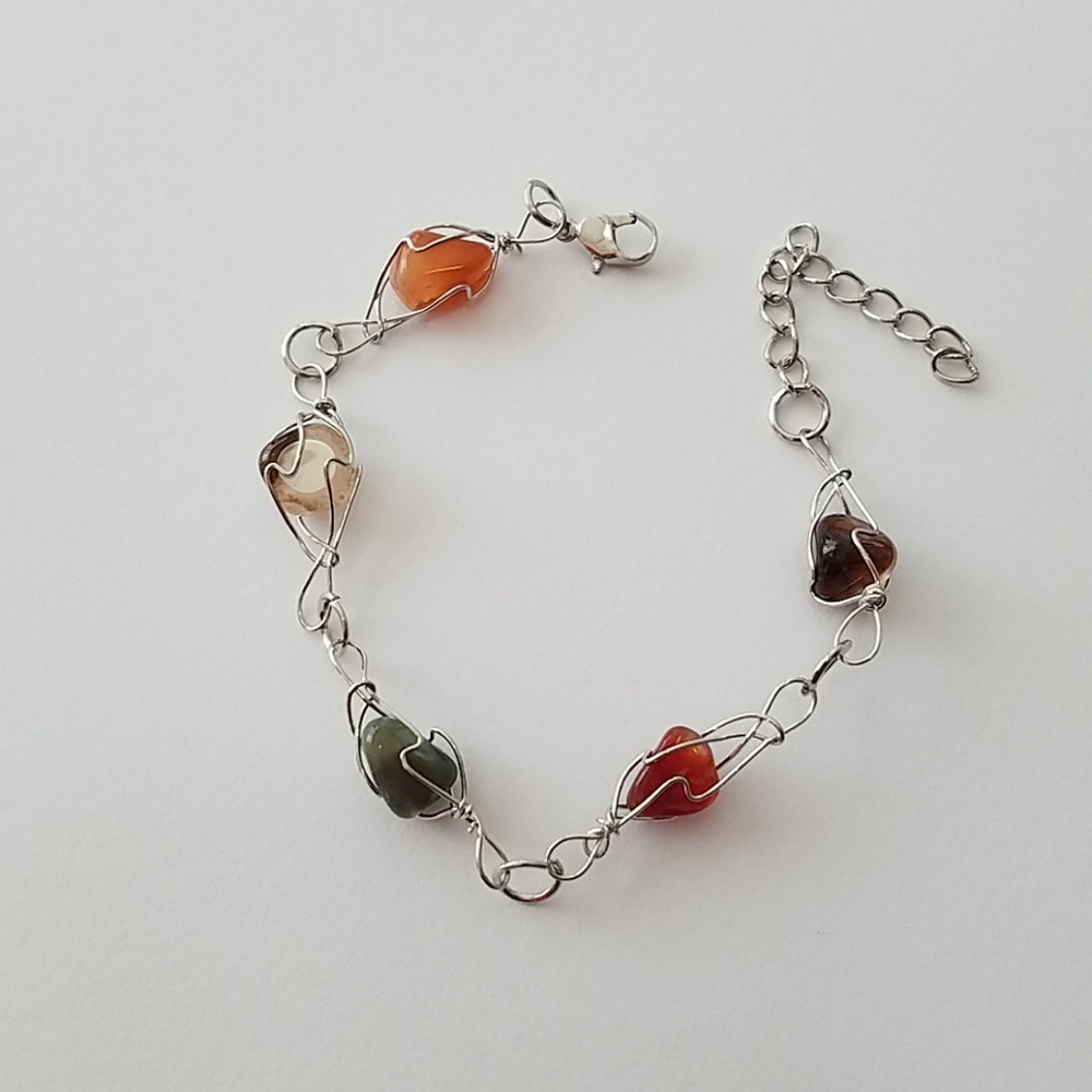 Silver Gemstone Bracelet